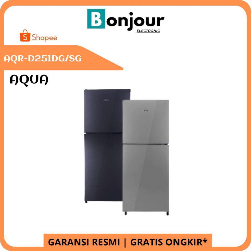 Kulkas AQUA 2 Pintu AQR-D251DG/SG 169L AQUA AQR D251 AQRD251