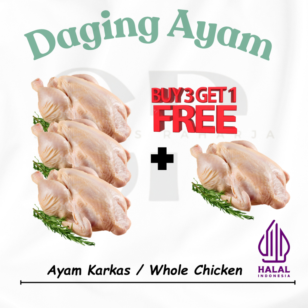 

Paket Hemat Ayam Karkas Utuh Whole Potong 0.5-0.59 Kg FRESH HALAL - Selarasmeatshop