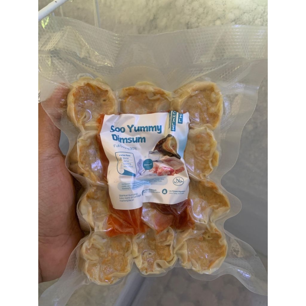 

Dimsum Frozen Ayam Udang 90% Full Daging Isi 12 Pcs | Soo Yummy Dimsum