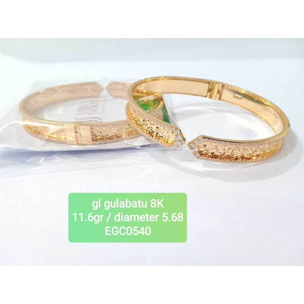 0540 GELANG OVAL GULA BATU VARIASI ZIRCON KADAR 375 8K