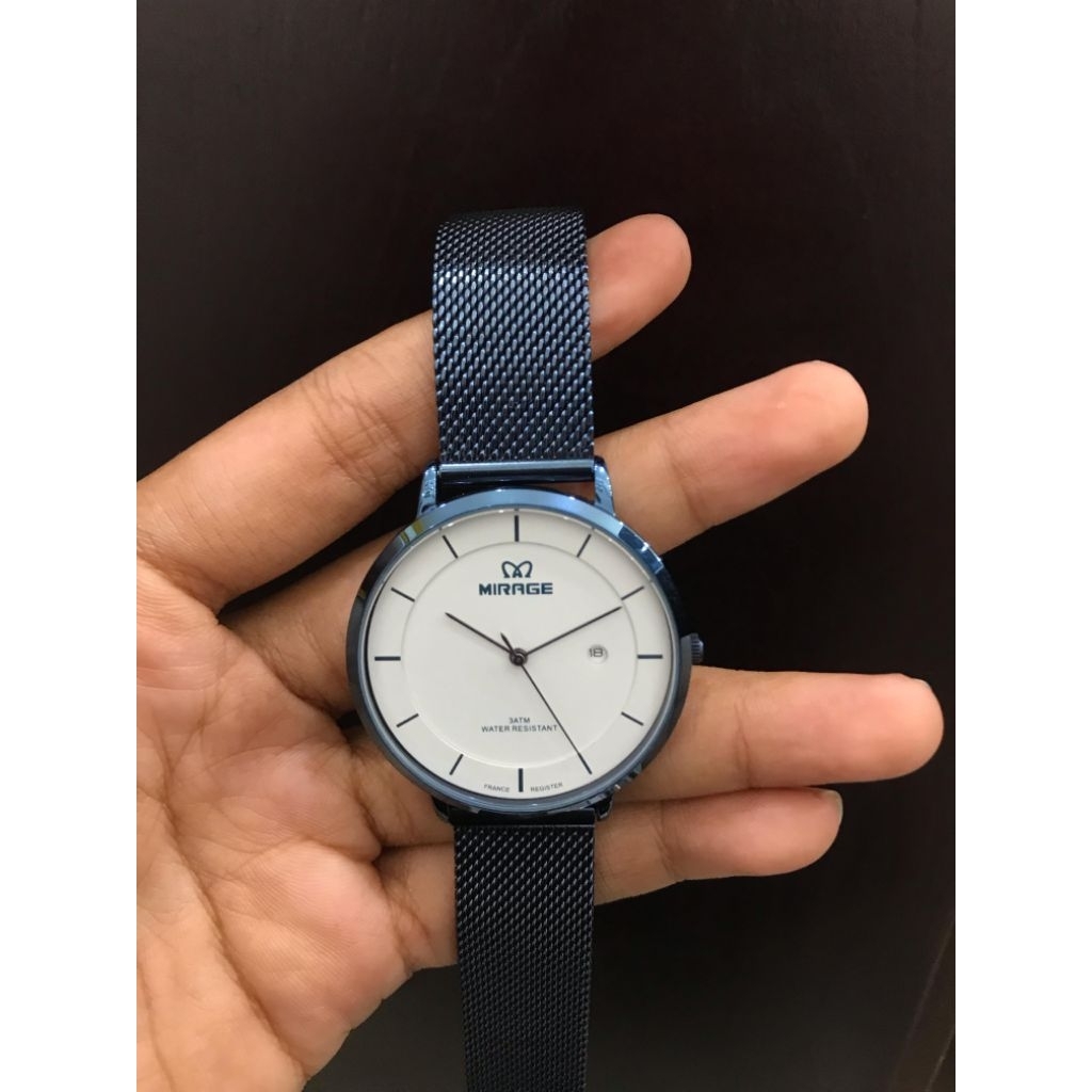 JAM TANGAN MIRAGE RANTAI PASIR NAVY