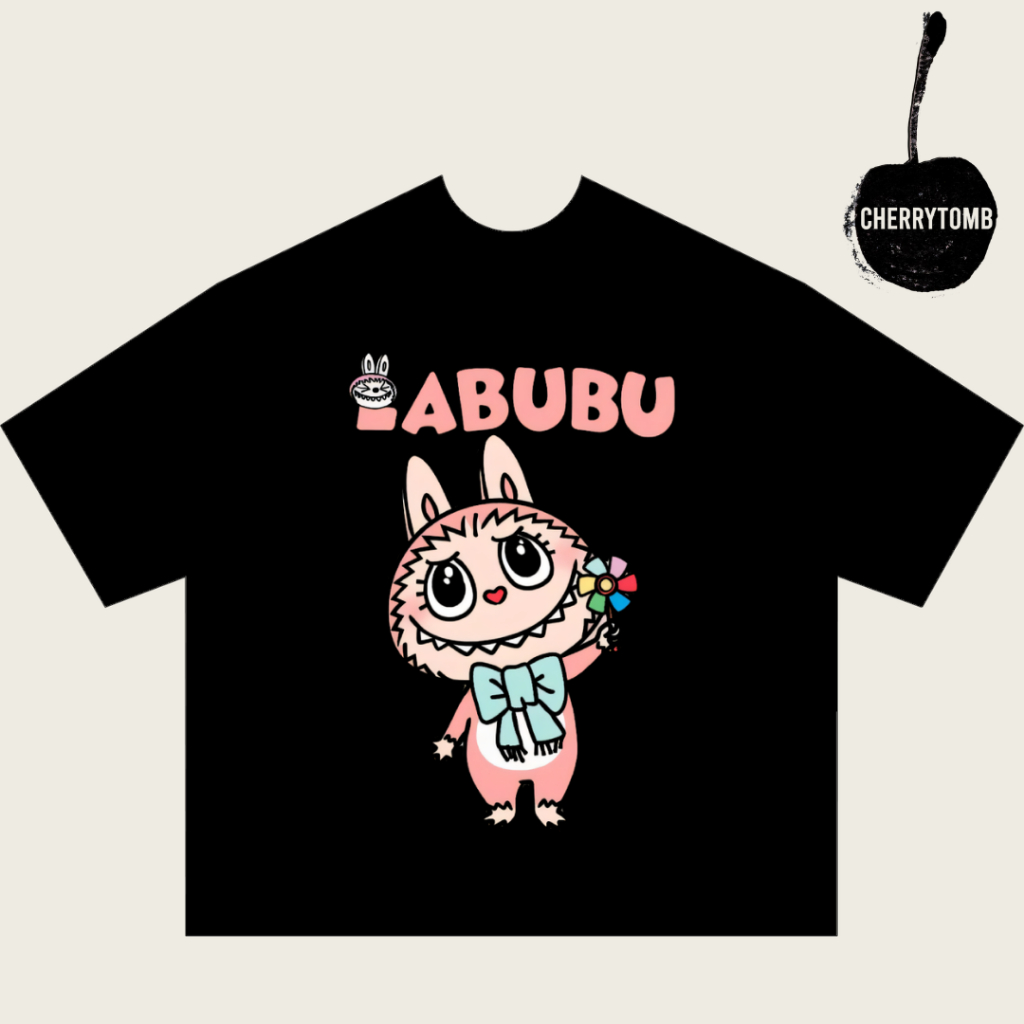 BAJU LABUBU LUCU WARNA PINK baju pria wanita aesthetic KAOS PRIA KAOS BOXY TSHIRT DISTRO