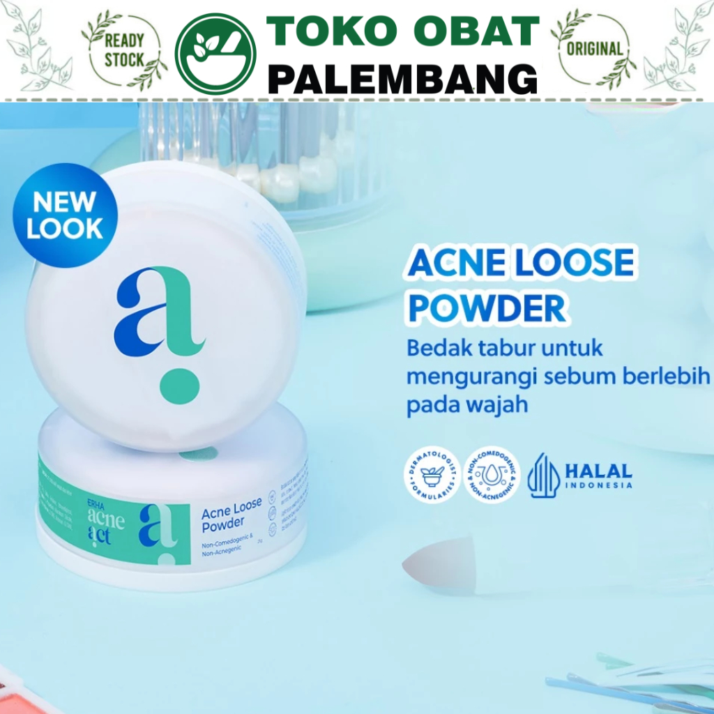 ERHA ACNEACT ACNE LOOSE POWDER BEDAK TABUR KULIT JERAWAT MUKA FACE BERMINYAK ACNE ACT