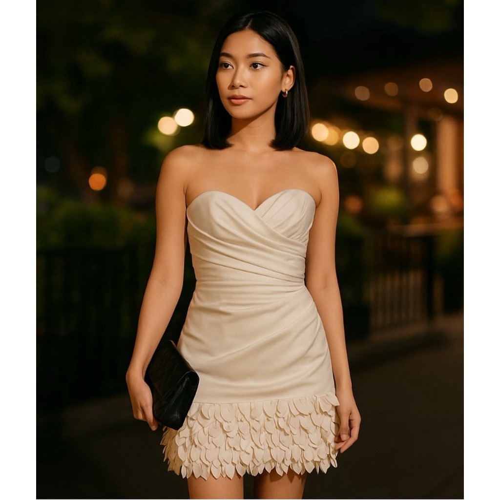 Rose Gold Draped Mini Dress RENTAL