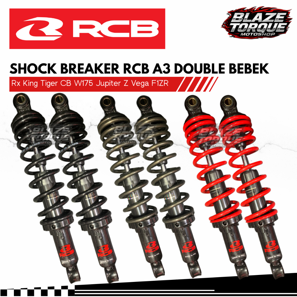 Shock Breaker Original RCB A3 Non Tabung Double 275mm 320mm 335mm  Rx king Tiger Cb W175 Jupiter Z V