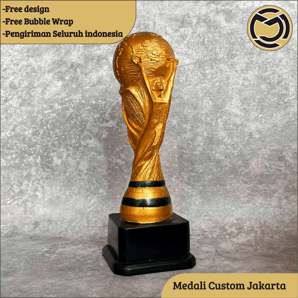 Trophy Fiber, Piala Dunia, Duplikat Piala, Trophy World Cup, Piala Sepak Bola, Piala Futsal