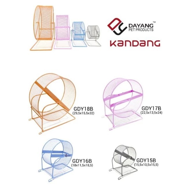 DAYANG Jogging Wheel 16 Mainan Roda Putar Besi Running Hamster Gerbil Rat Mice