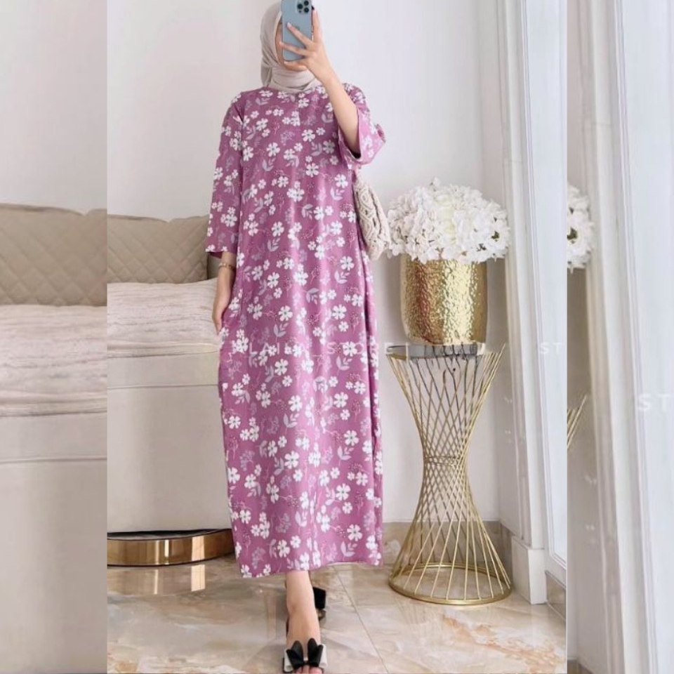 Daster kekinian wanita terbaru 2025 Lengan Panjang  rayon premium daster 3/4 LD 120 Busui Friendly