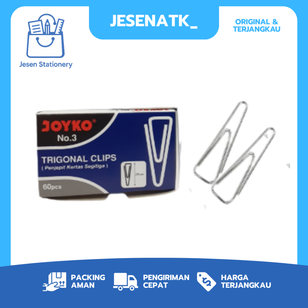 

Paper Clip Joyko No. 3: Penjepit Kertas Segitiga Kecil, Kuat, Aman Dokumenmu!