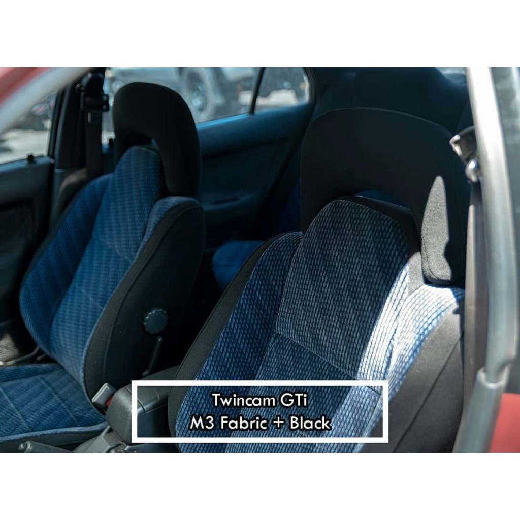 Kain Jok Mobil Kain Tengah bludru Fabric warna biru tua salur hitam soft (stok terakhir)