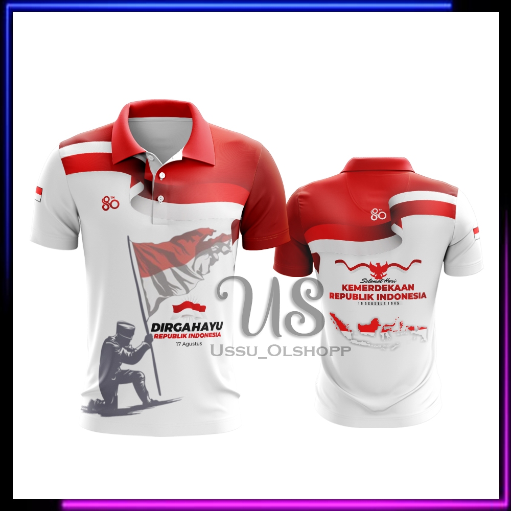 Baju 17 Agustus / Kaos Pria 17 Agustus Hut RI 80 TH /Jersey 17 Agustus 2025 / Kaos Agustusan Anak