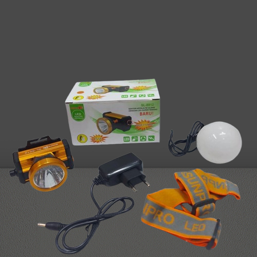Senter Kepala Sunpro Led Cahaya Kuning dan putih Sunpro SL-8812 Senter Jidat Terjangkau Dan Termurah
