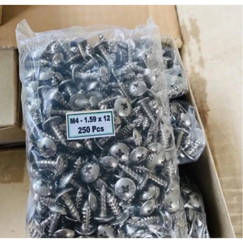 paket 50 pcs sekrup ts at stainless 4x6 4x12 4x16 4x20 5x16