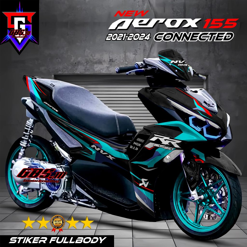 Stiker Decal Aerox 155 Connected 2021 2022 2023 2024 Fullbody Decal Sticker Motip Livery Bmw Racing