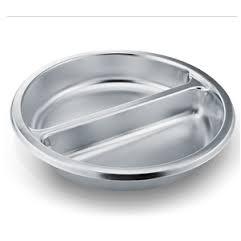 Food Pan Stainless Food Grade Bulat Sekat Dua – Tempat Makanan Prasmanan Hotel & Katering