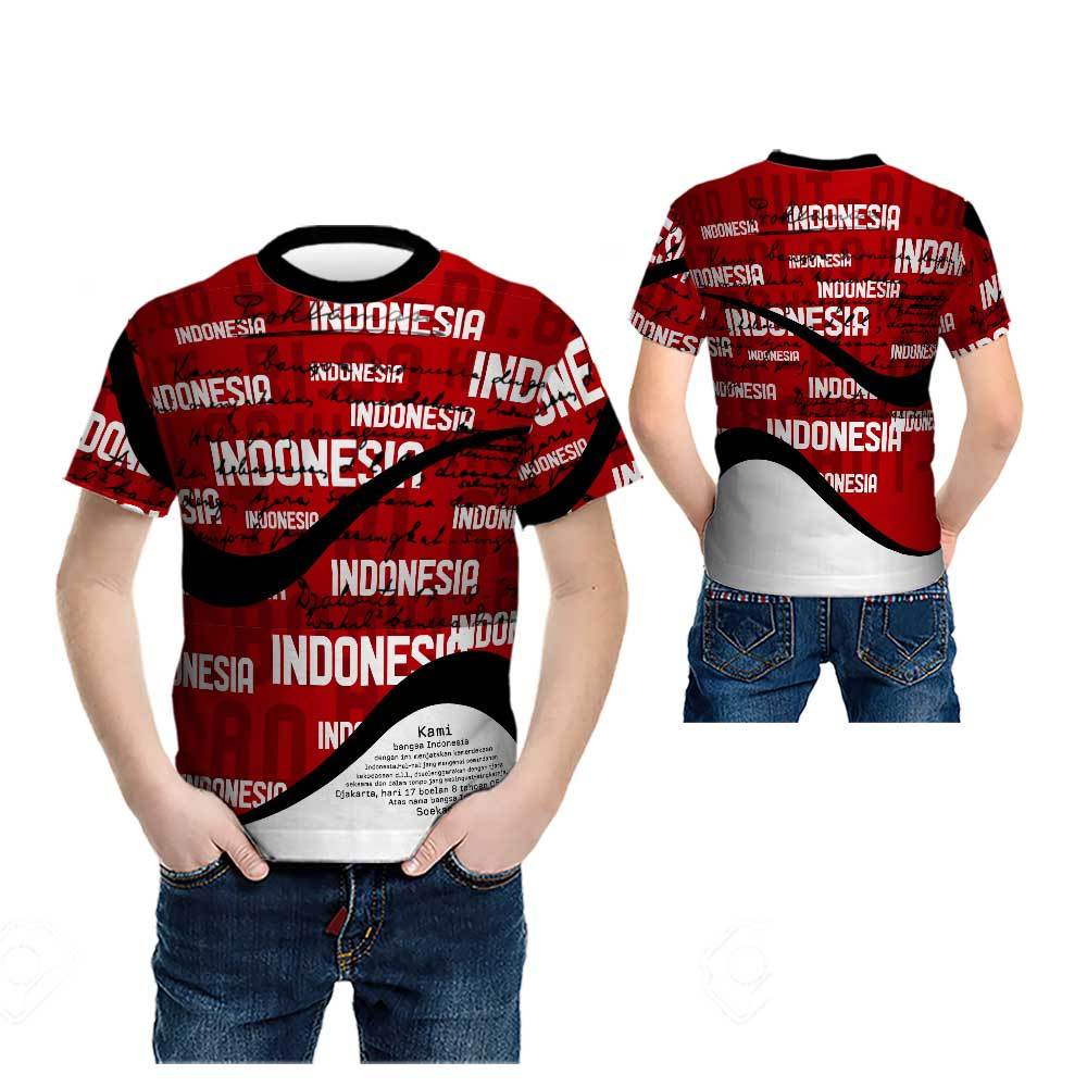 Baju Anak Agustusan / Kaos Agustus 2025 Anak / Baju Kaos 17 Agustus Anak Anak