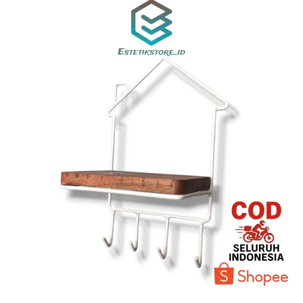 Rak Dinding Serbaguna Rak Gantungan Kunci Mini Rak Dinding Tempel Aesthetic