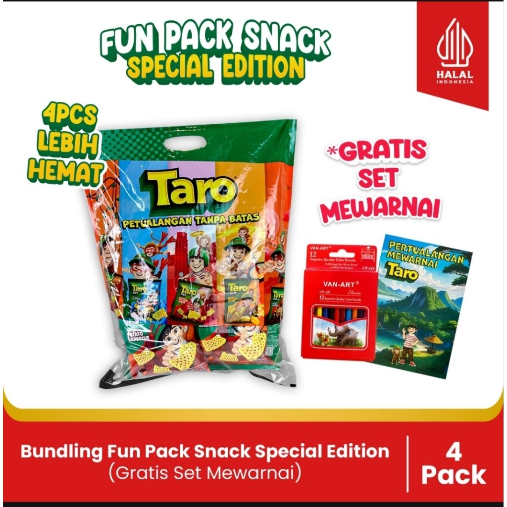 

BUNDLING- 4 Fun Pack Snack Spesial Edition-Paket Hampers Anak-(Gratis Set Mewarnai Lengkap)