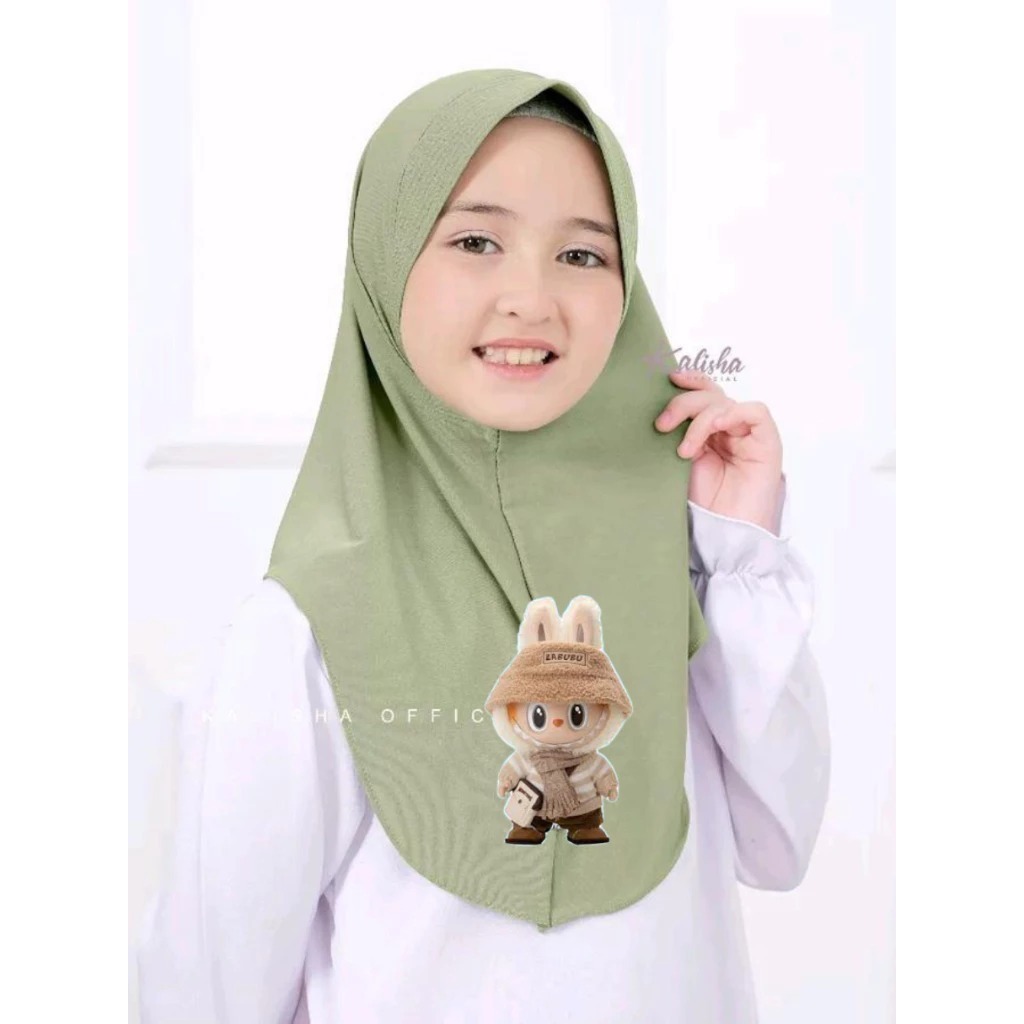 krudung bergo hamidah anak motif labubu 2-8 tahun