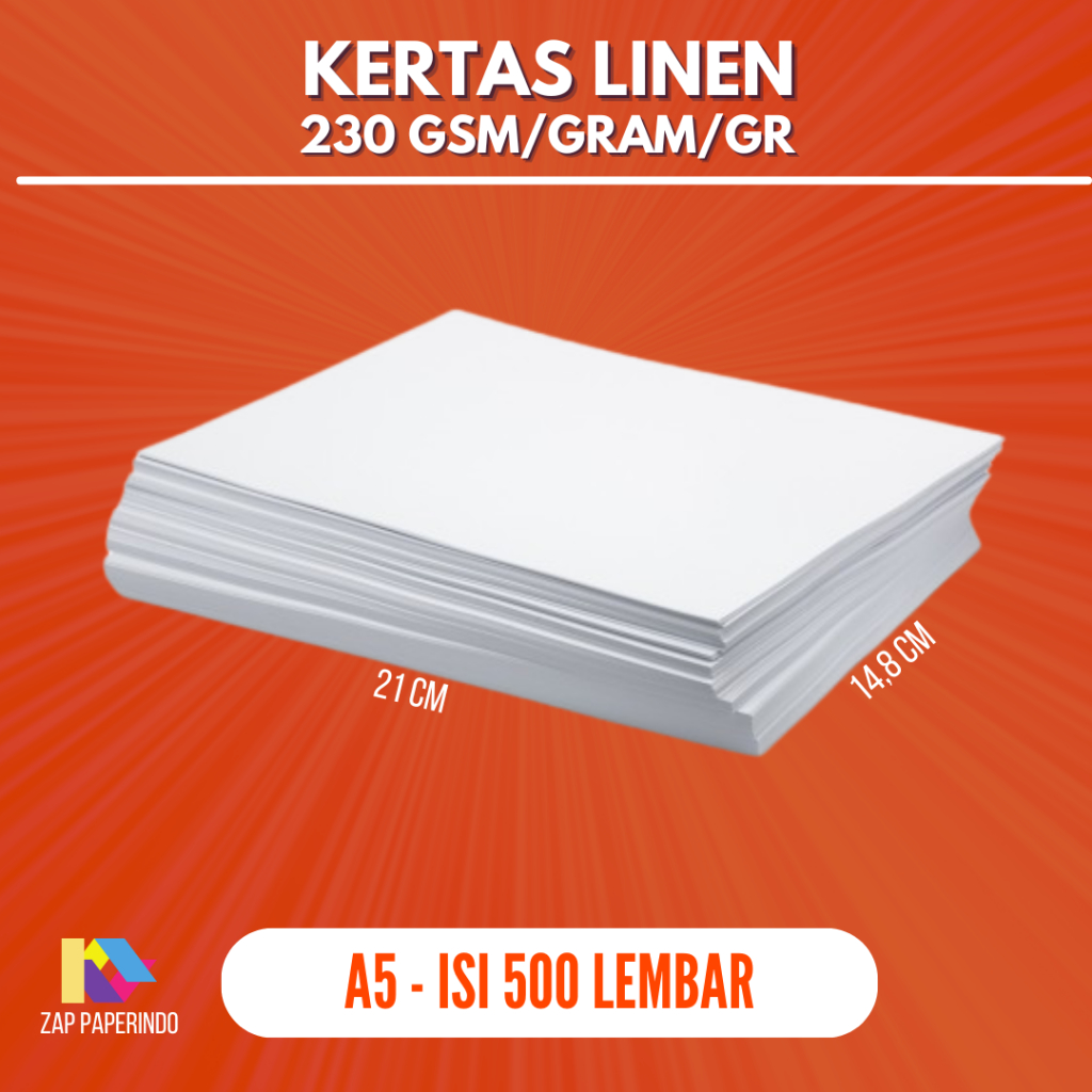 

Kertas Karton A5 Linen isi 500 lembar / Kertas Linen A5