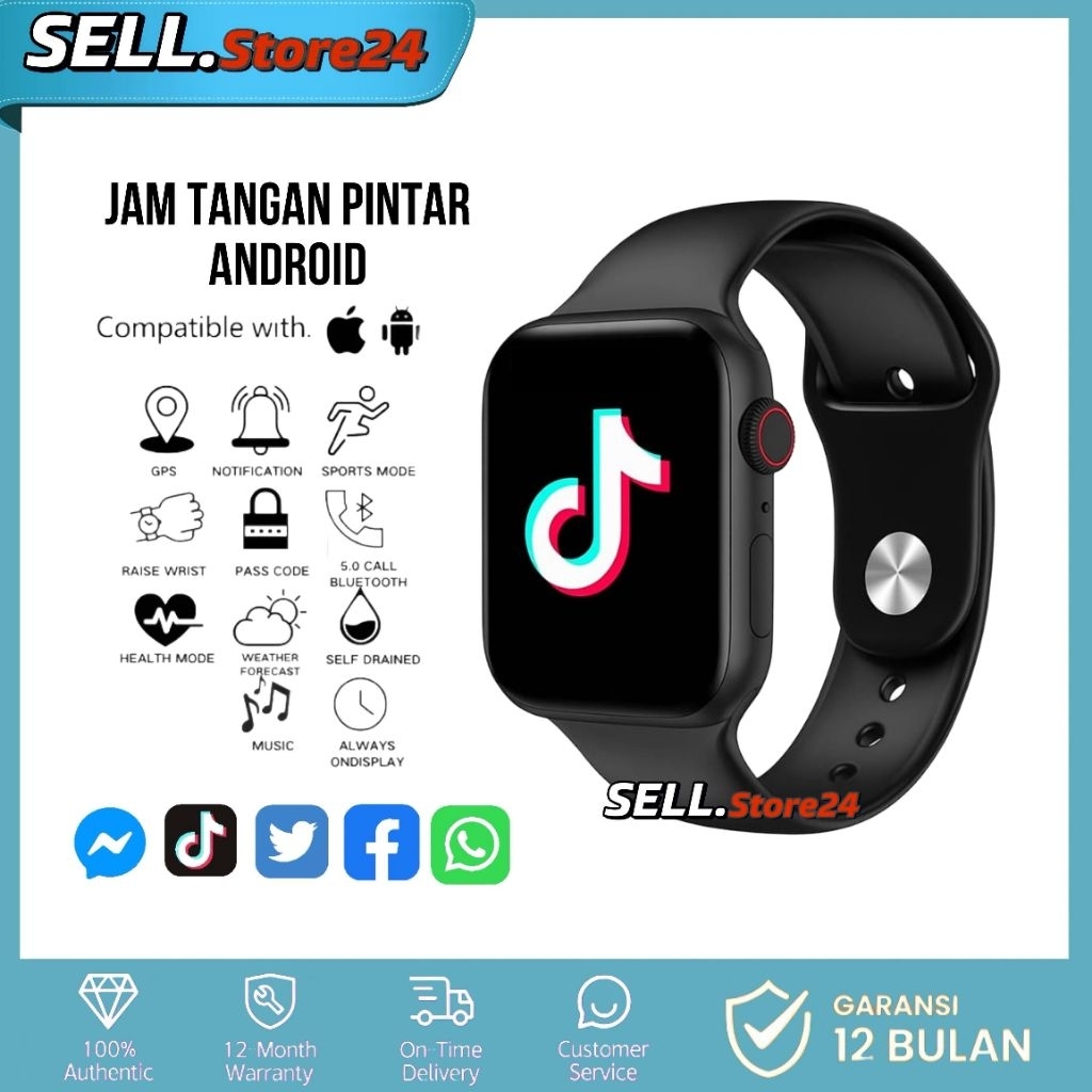 Jam Tangan Pintar Android Hp Touchscreen Layar Sentuh Anti Air Pria Wanita Terbaru