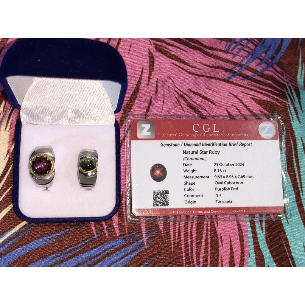 Ruby ring star dan Gren safir
