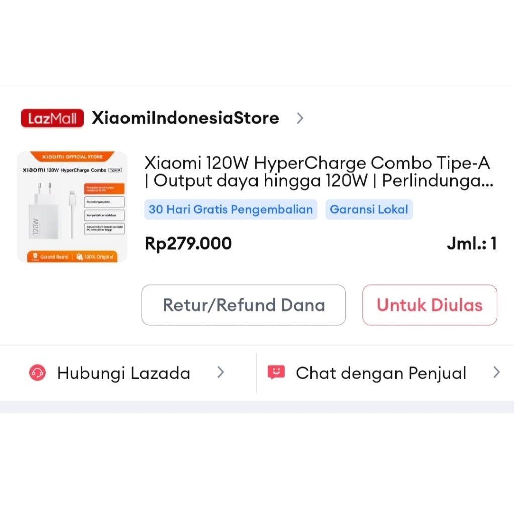 Charger 120w original xiaomi