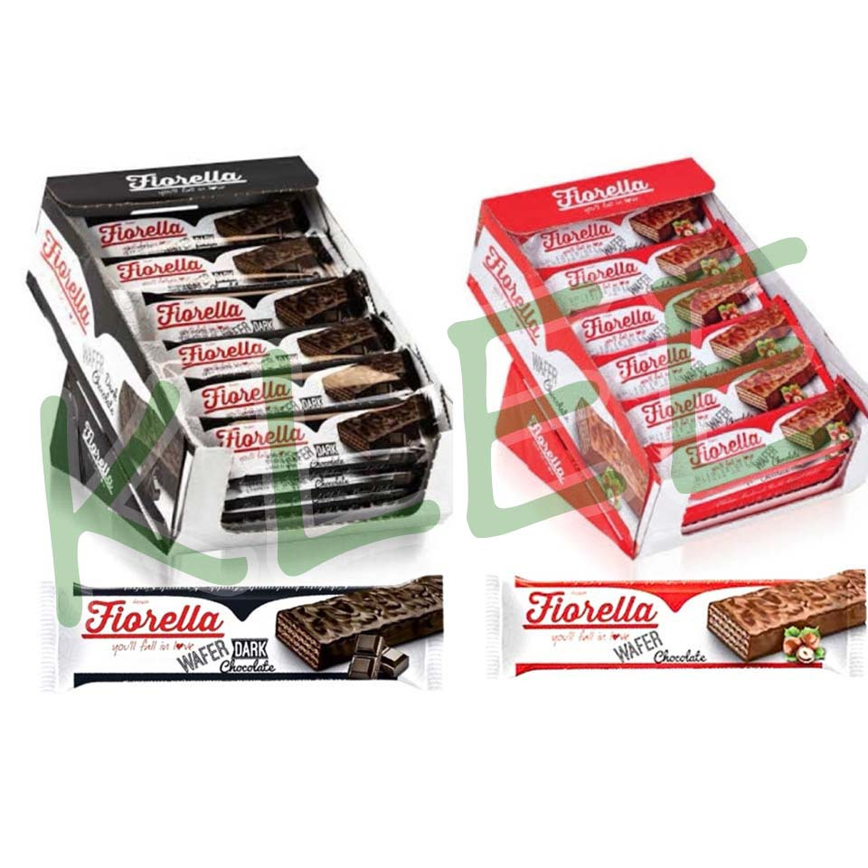 Fiorella Chocolate Wafer Turki 40g*24pcs Coklat Wafer Turki - Fiorella Coklat Wafer Dark Chocolate B