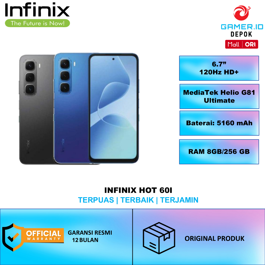 INFINIX HOT 60I BATERAI BESAR 5160 MAH RAM 8GB INTERNAL 256GB