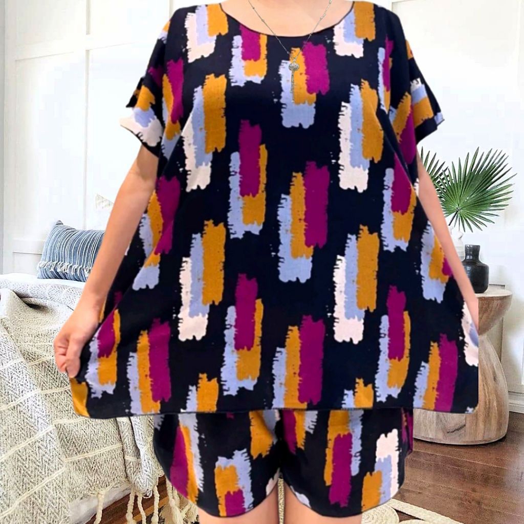 setelan jumbo wanita bahan rayon adem