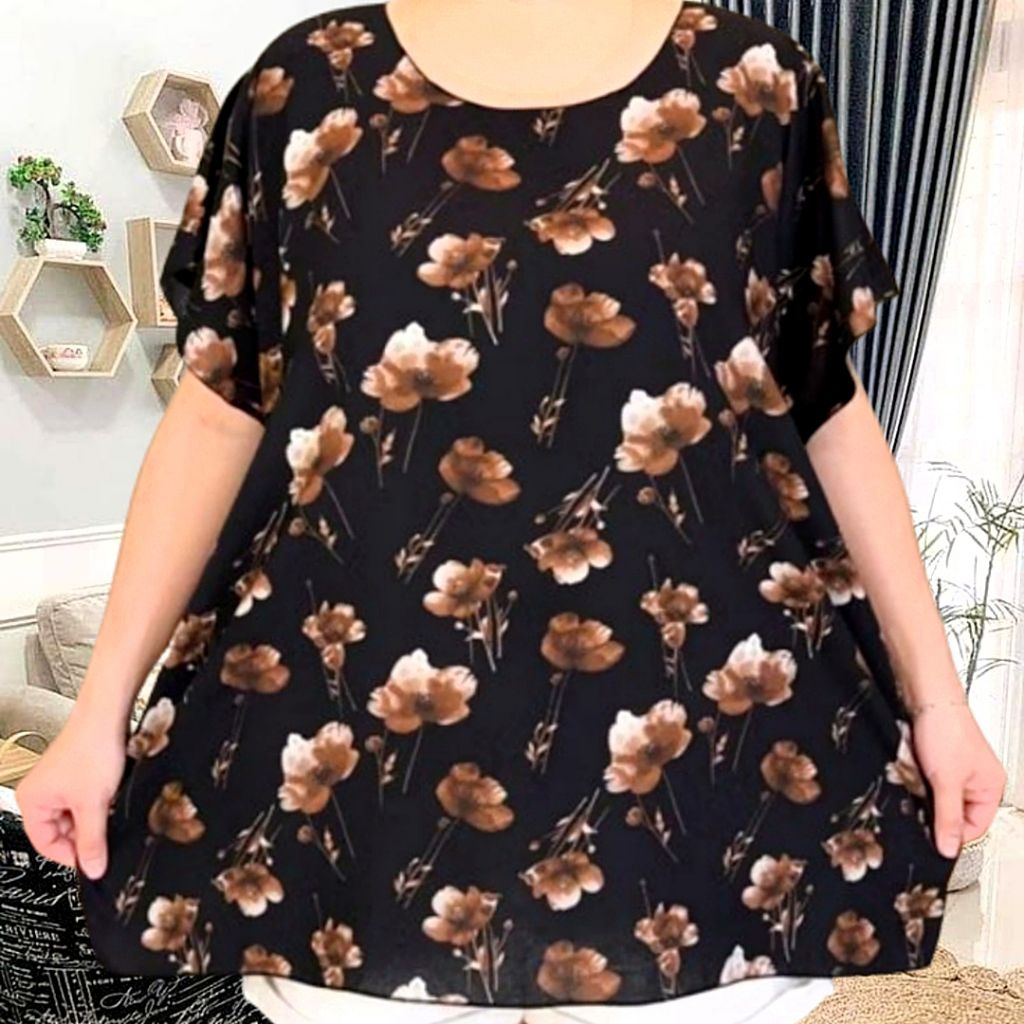 baju wanita Lingkar dada 133 cm XXXL jumbo big size atasan wanita big size/jumbo size blouse/blus ju