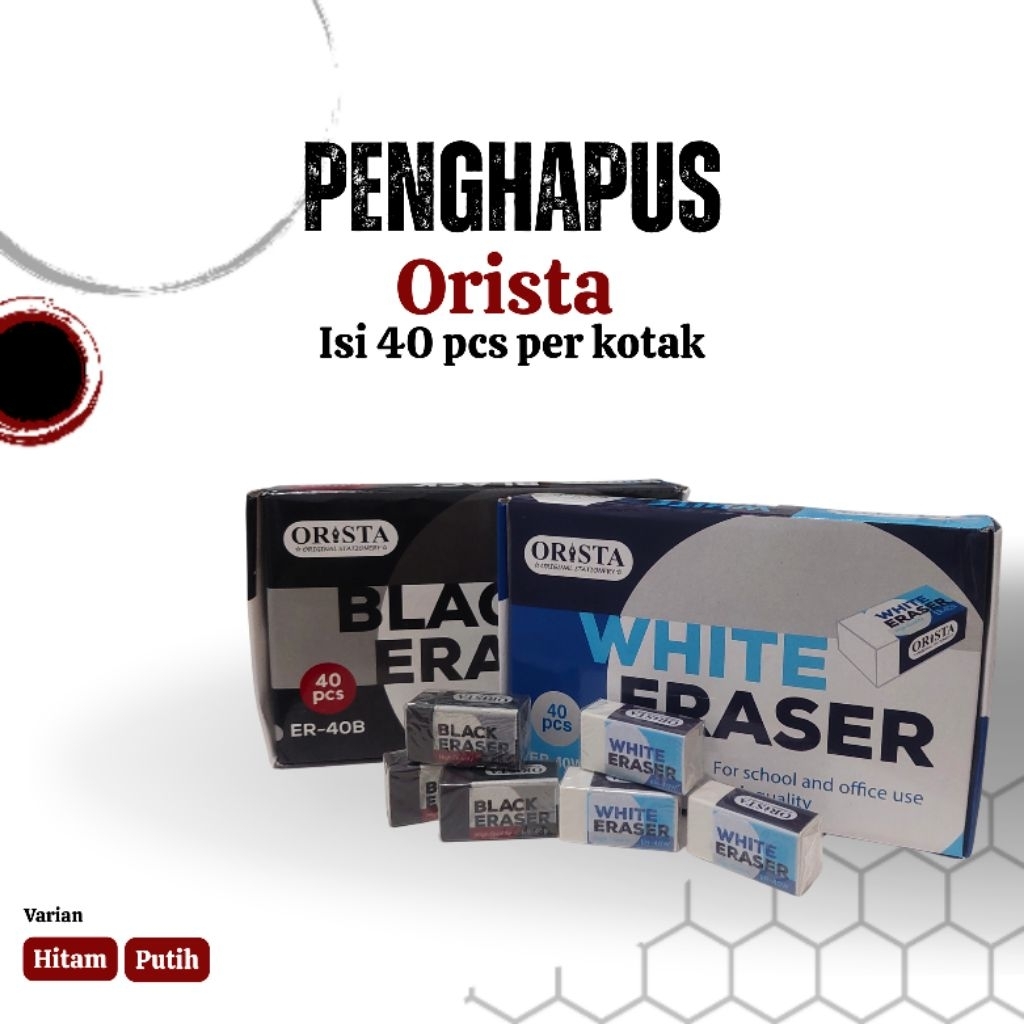 

(1pak=40bj) Stip orista - penghapus pensil murah orista