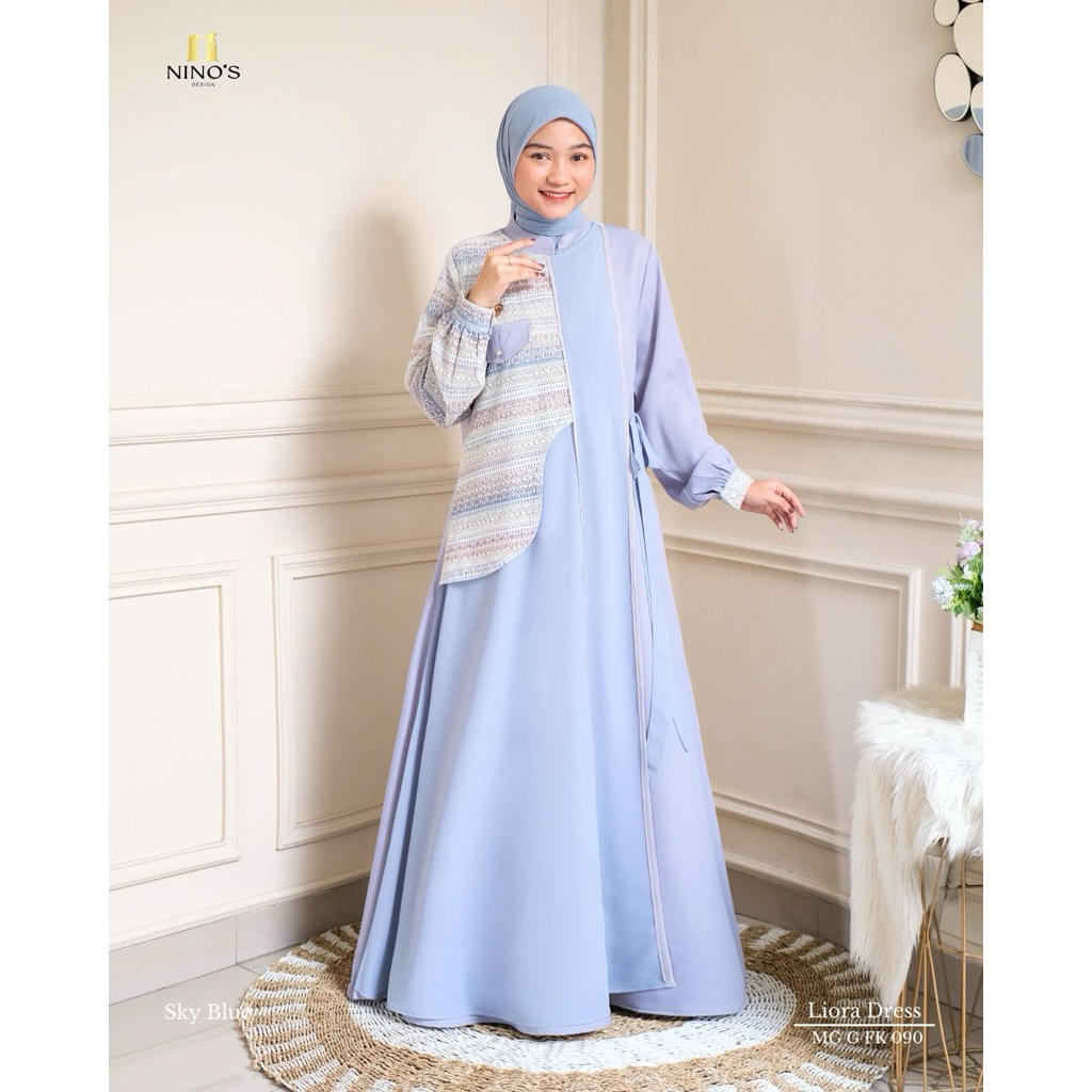 READY NINOS DESIGN ORIGINAL LIORA DRESS NEW MUSLIM FASHION NINOS DESIGN