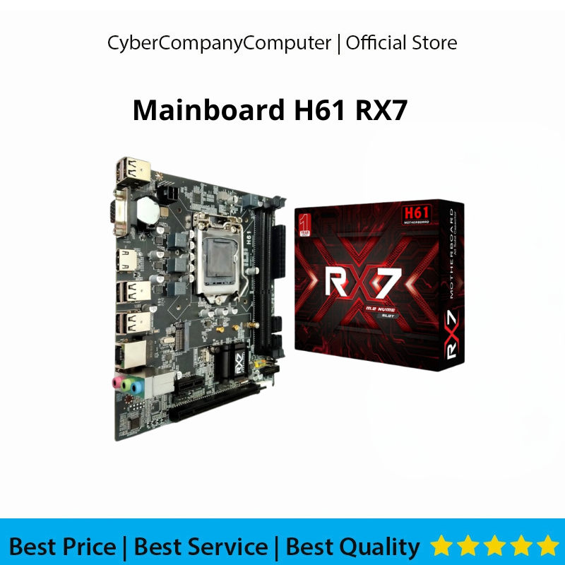 MAINBOARD H61 RX7- MOTHERBOARD RX7 H61 Support M.2 NVME Ddr3 Micro ATX Gen2/3 Socket LGA 1155 DDR3- 