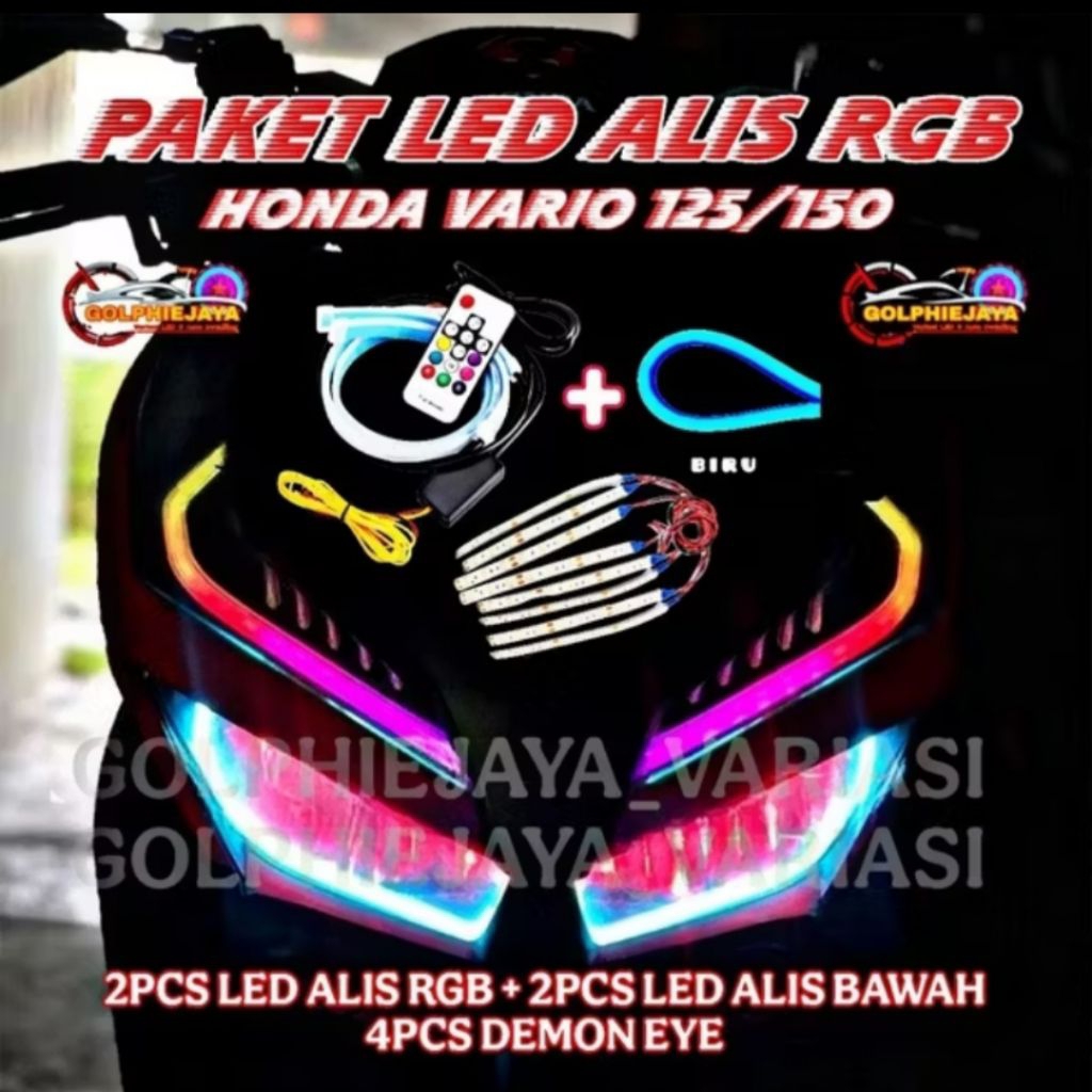 1 SETLAMPU ALIS DRL RUNNING RGB VARIO 125 DAN 150 FREE DEVIL EYE / LAMPU ALIS 1SET RGB RUNNING VARIO