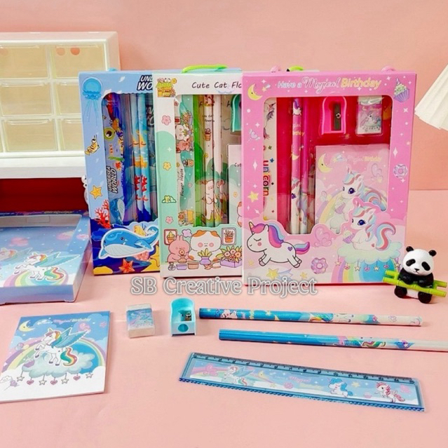 

Alat Tulis Set 6IN1 Paket Perlengkapan Alat Tulis Anak Murah Stationery
