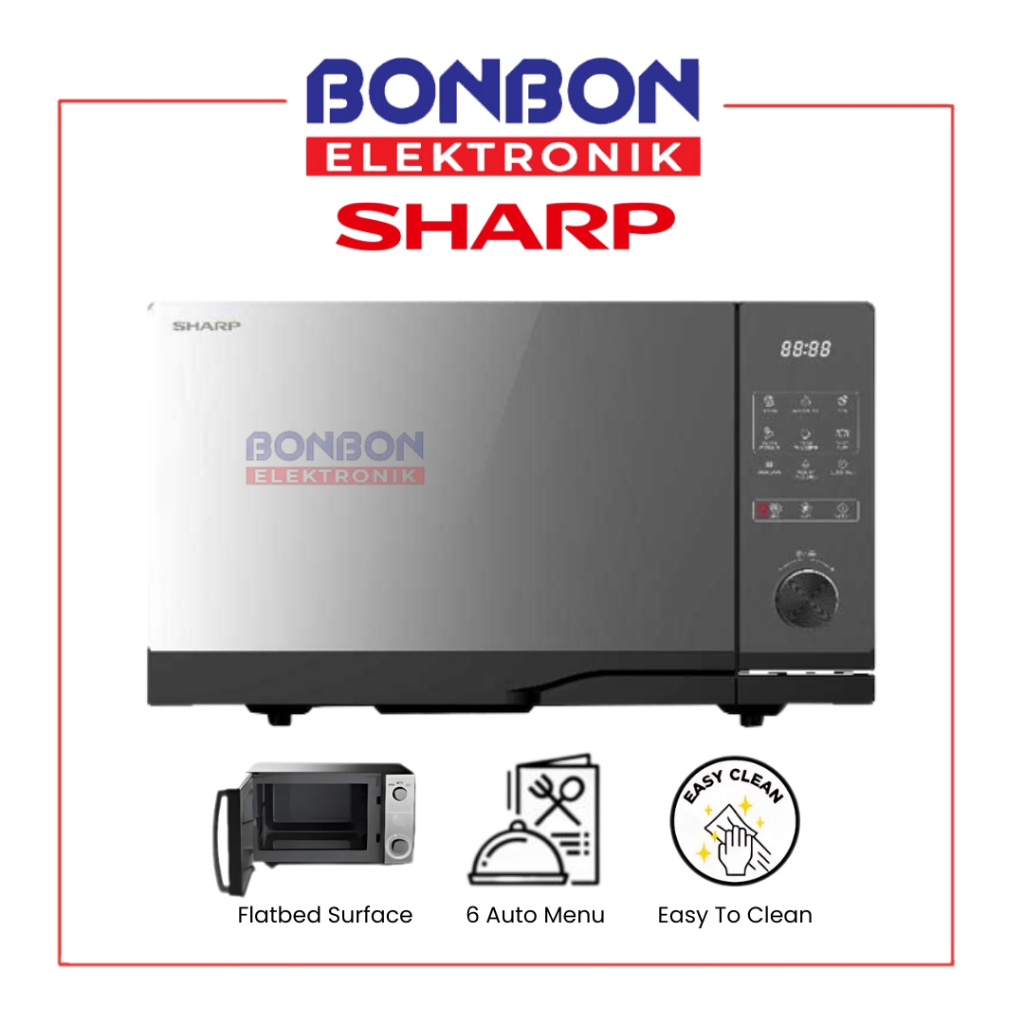 [INSTANT] Sharp Microwave Oven Flatbed 25L R-225DFB-BK / R225DFB / R 225DFB (BK) - Extra Space - Tou