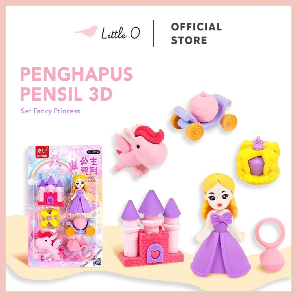 

Penghapus Pensil Set Fancy Princess Penghapus Pensil 3D Unik Lucu Eraser Karakter