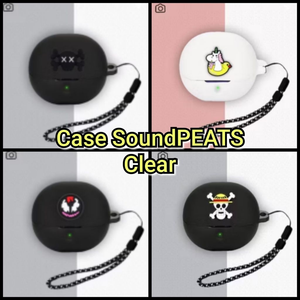 Case Silicone Silikon Cover TWS SoundPeats Clear Motif