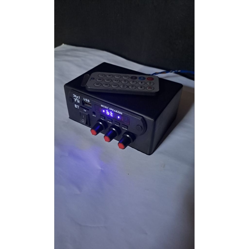 Ampli Mini 12V bass trebel volume pasang motor mobil bluetooth