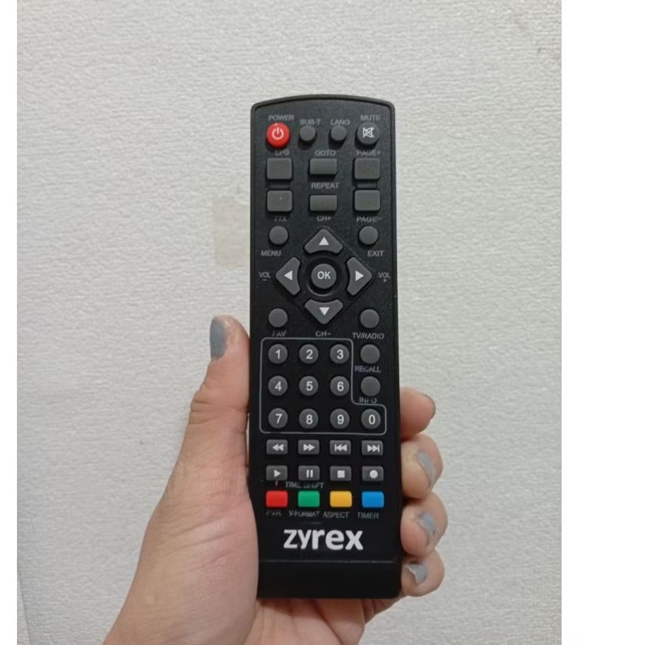 Remote Remot STB DVB-T2 Zyrex HDTV Tanpa Setting Garansi
