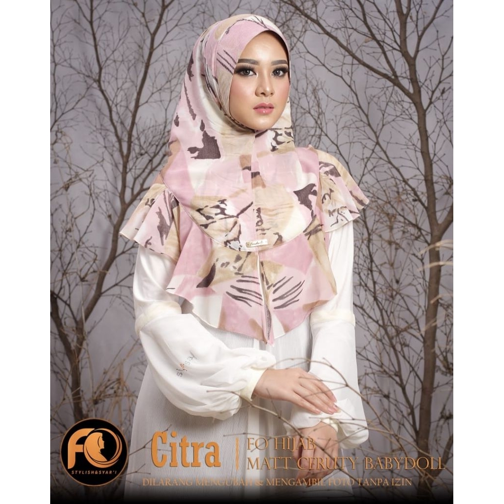 HIJAB FO CITRA // HIJAB BERGO MOTIF // HIJAB DEWASA // HIJAB GROSIR MURAH KEKINIAN