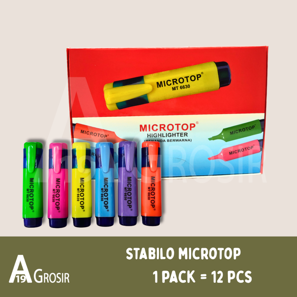 

(1PACK=12PCS) Stabilo Highlighter MICROTOP 6630 Warna Classic