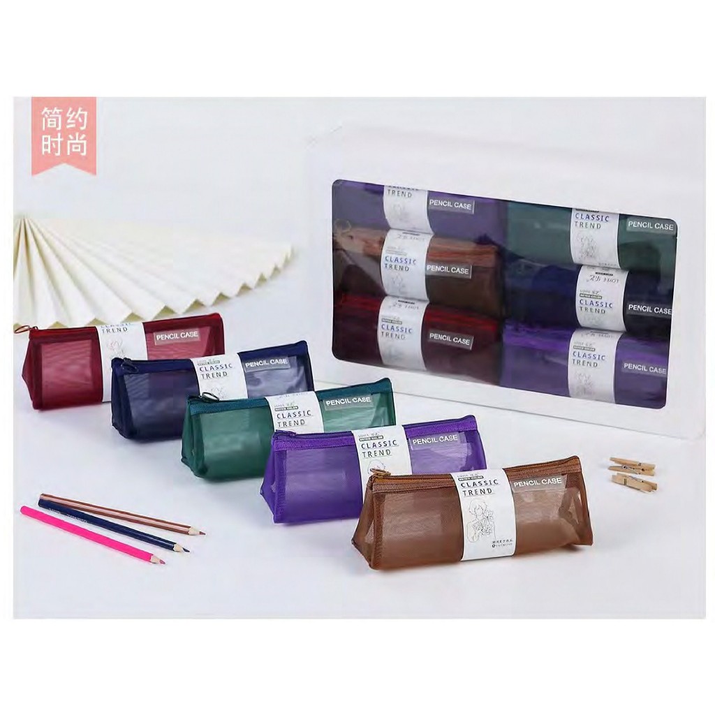 

Kotak Pensil Kinshion Classic Trend Mesh Triangle Pen Bag