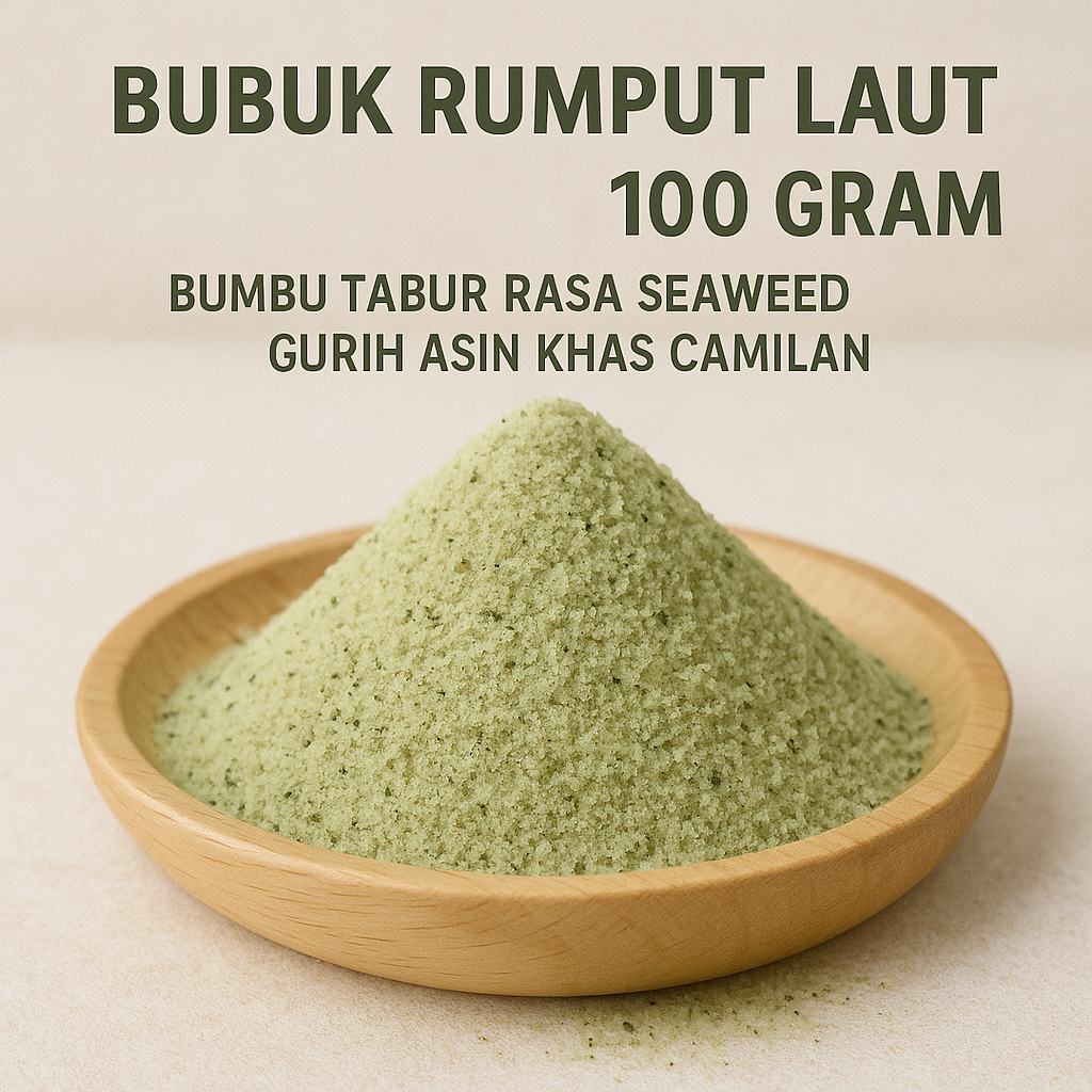 

Rumput Laut 100gram Bumbu Tabur Rasa Seaweed Gurih Asin Khas Camilan Jepang