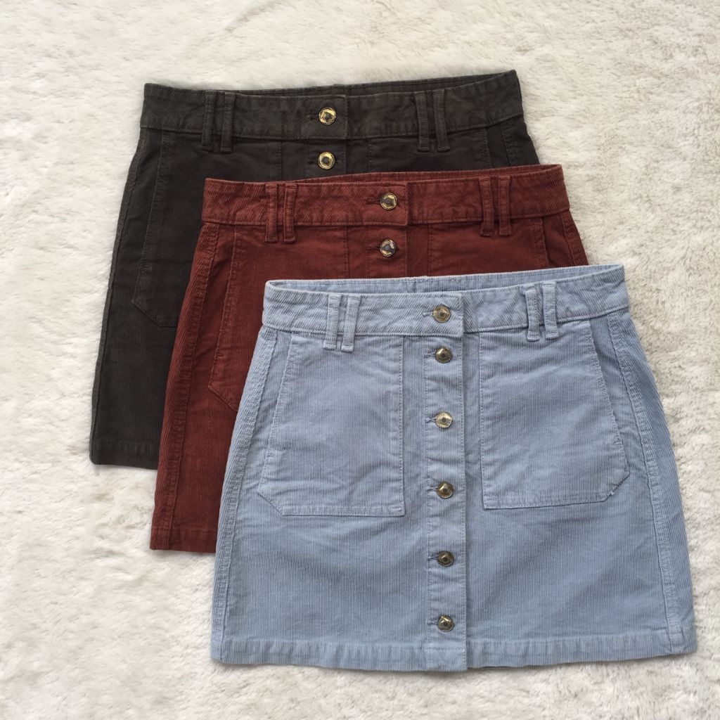 Rok Corduroy mini skirt Stretch sisa export