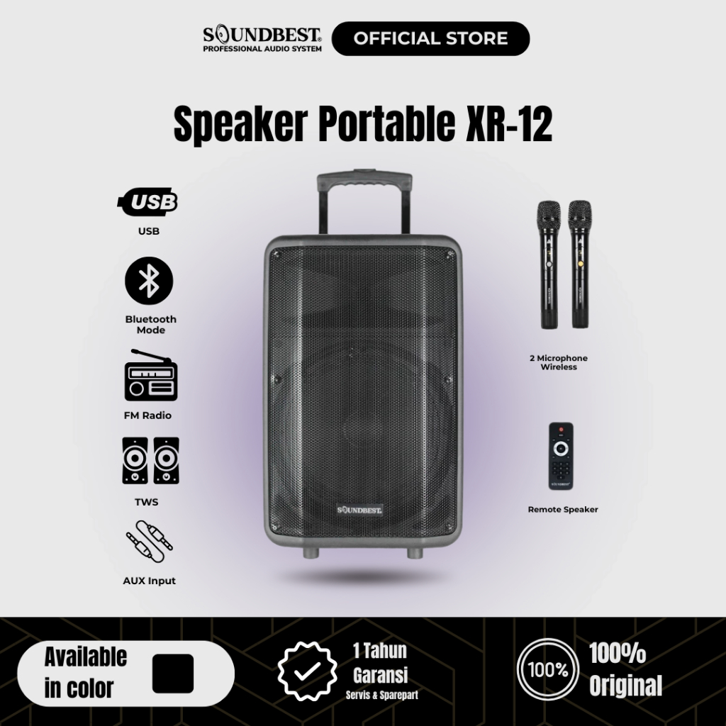 SOUNDBEST Speaker Portable XR-12 Garansi Resmi