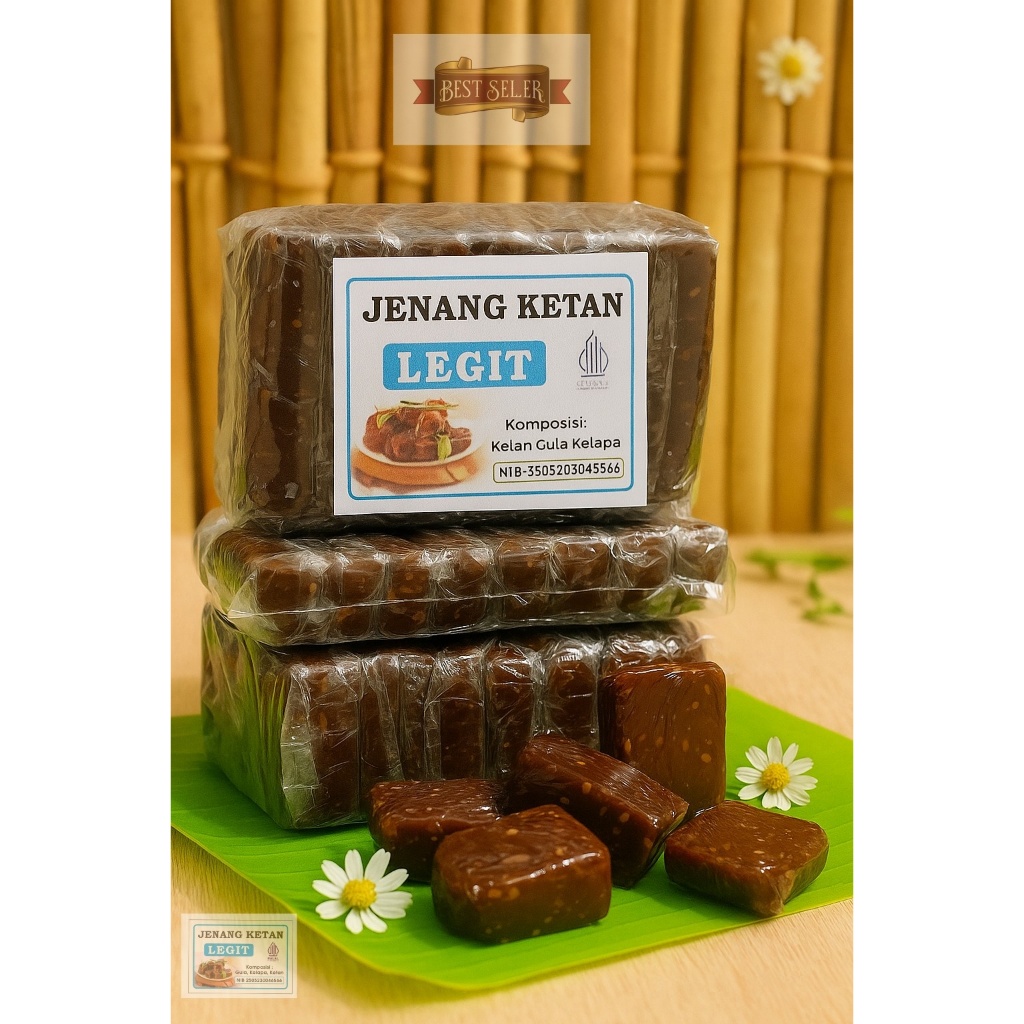 

Jenang Ketan Wijen Gula Jawa Asli 1kg/30pcs Khas Jawa