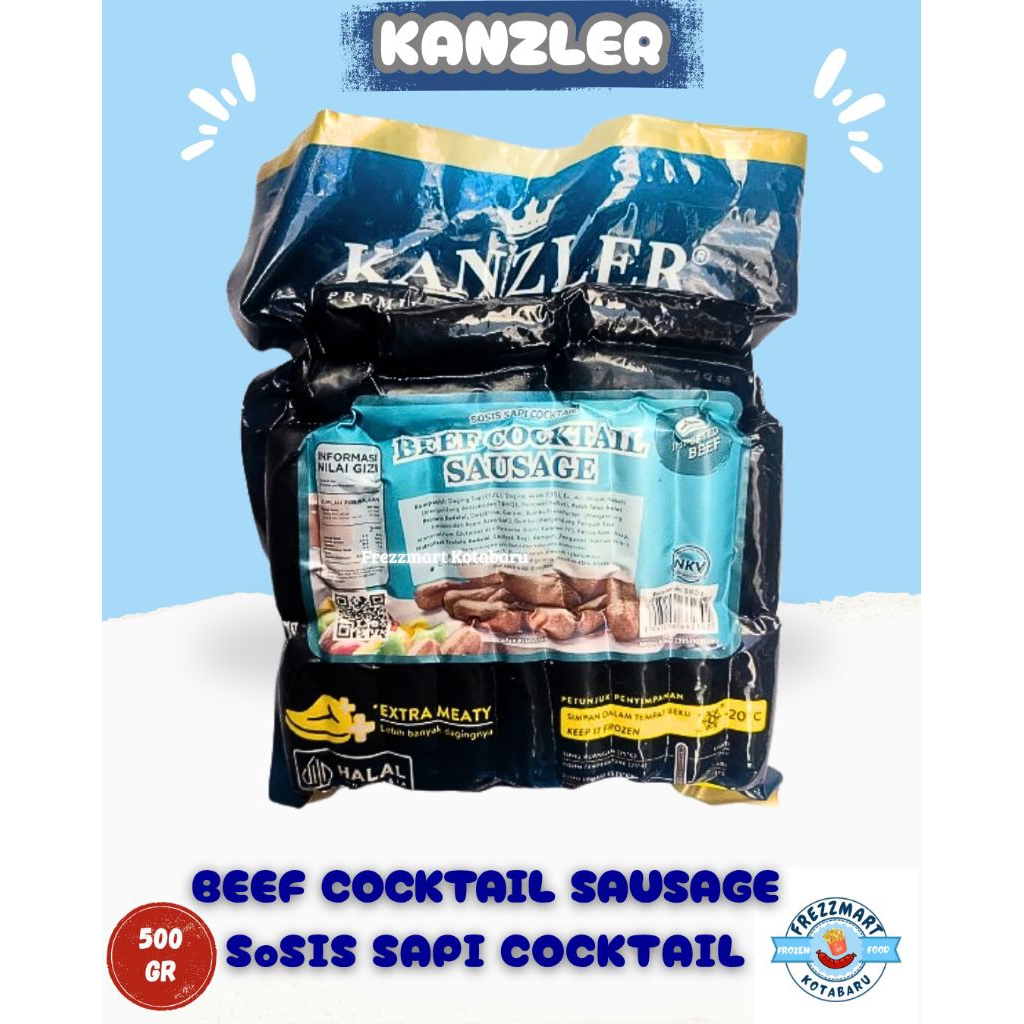 

KANZLER Beef Cocktail Sausage 500 gr / Sosis Sapi Cocktail / mini sosis Murah Halal Frozen Food Fresh Pontianak - Frezzmart