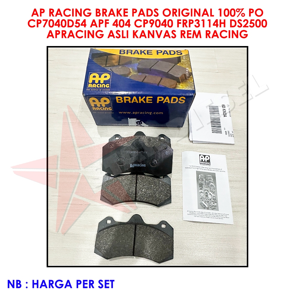 AP RACING BRAKE PADS ORIGINAL 100% PO CP7040D54 APF 404 CP9040 FRP3114H DS2500 APRACING ASLI KANVAS 